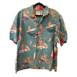 Vintage Ky's Shirt Mens Surfboards Woody Hawaiian Summer Tiki Aloha Tropical‎